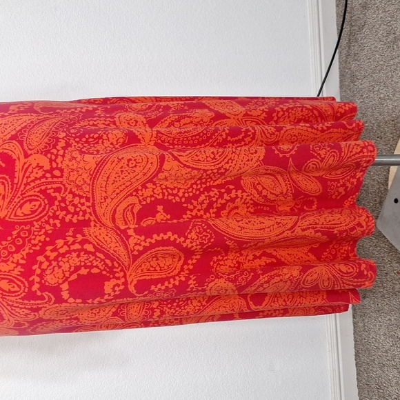 Land's End Red Flutter Sleeve Coquette Faux Wrap Cottagecore Midi Dress-16-18W - Picture 9 of 13